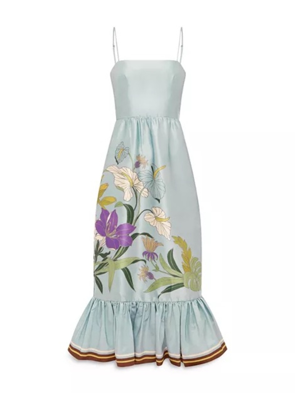 Alemais Alfie Midi Dress Ice Blue Floral Size 4